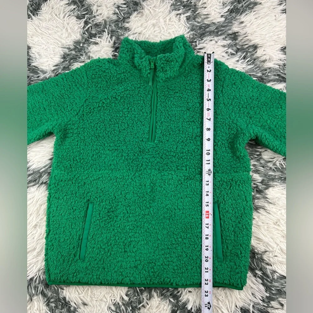 Wondershop Kids Girls Green Quarter Zip Sherpa Sweatshirt Size XL